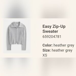 Hollister Heather Gray Zip-Up Cardigan Sweater